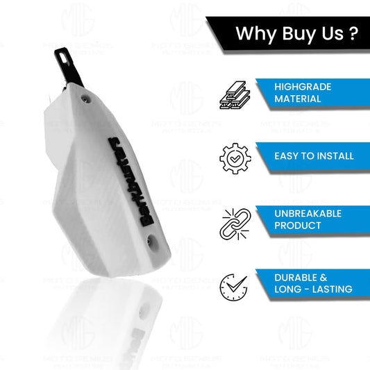 MOTO GENIUS Universal Bike Hand Guards Protectors | Made for Hand Safety While Riding All Motorcycle -(White)