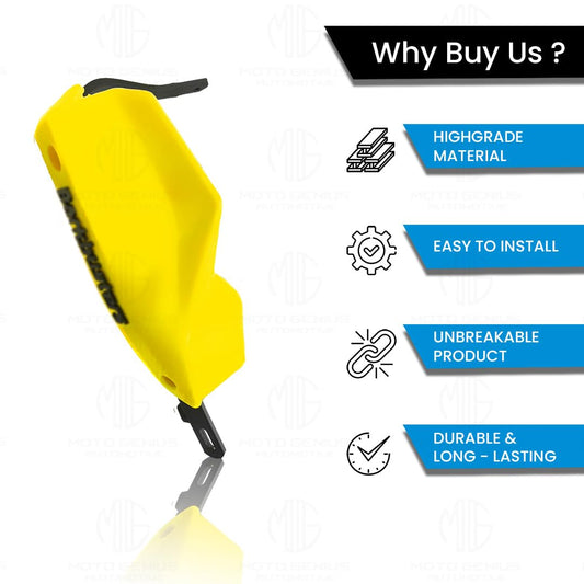 MOTO GENIUS Universal Bike Hand Guards Protectors | Made for Hand Safety While Riding All Motorcycle -(Neon)