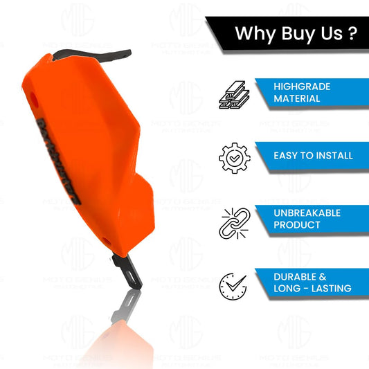 MOTO GENIUS Universal Bike Hand Guards Protectors | Made for Hand Safety While Riding All Motorcycle-(Orange)