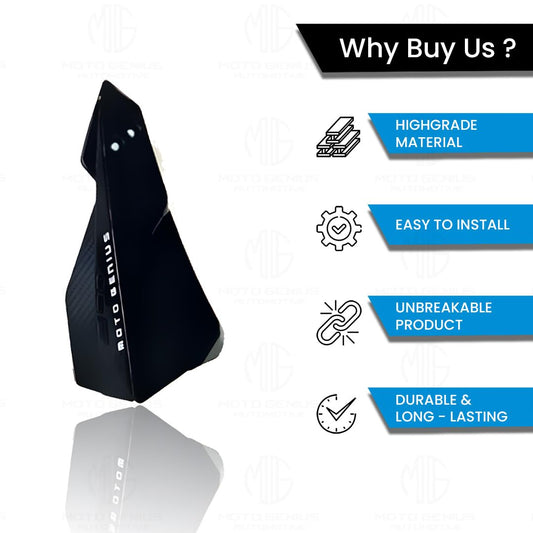 MOTO GENIUS Universal Bike Hand Guards Protectors | Wind Deflector Made for Hand Safety While Riding All Motorcycle (MTB) (Black)