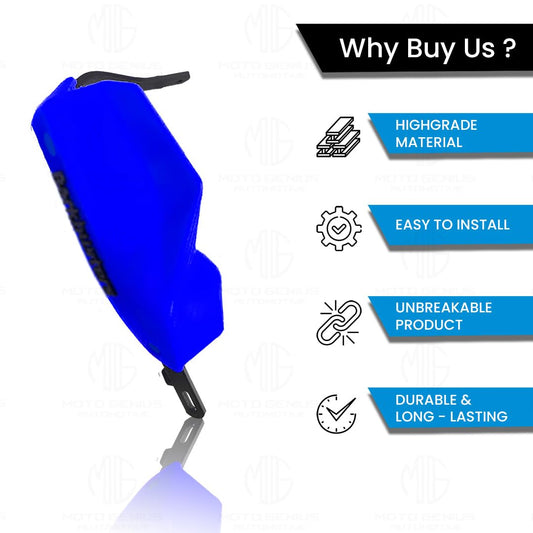 MOTO GENIUS Universal Bike Hand Guards Protectors for BKSTR Motorbike | Made for Hand Safety While Riding All Motorcycle -(Blue)