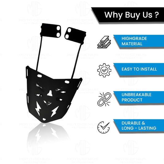 MOTO GENIUS Universal Top Base Plate for Luggage Rack | Carrier Top Base Plate for All Bike | Heavy-Duty Rear Rack