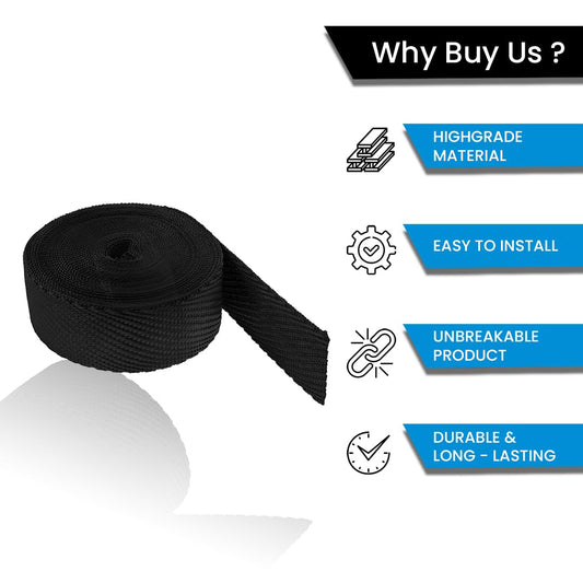 MOTO GENIUS Universal 3 Metre Silicate Fiber Silencer Wrap Bike Exhaust Heat Shield for RE Bullet - High-Temperature Resistance