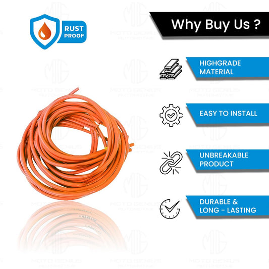 MOTO GENIUS 1 Meter Motorcycle Petrol Gas Oil Delivery Tube Pipe, Fuel Gasoline Hose for Motorbike, ATV and Scooter (Orange)