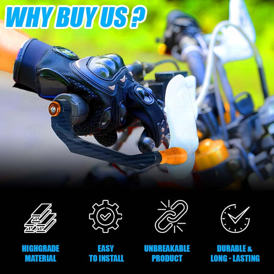MOTO GENIUS Universal CNC Handlebar Brake Clutch Lever Protector Guard for Motorcycles & Bikes | Durable and Stylish (Orange)