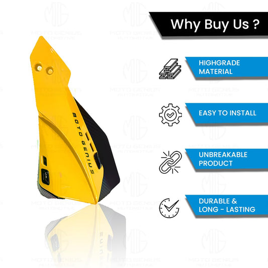 MOTO GENIUS Universal Bike Hand Guards Protectors | Wind Deflector Made for Hand Safety While Riding All Motorcycle (MTB) (Gold)