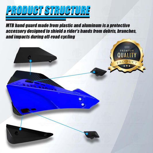 MOTO GENIUS Universal Bicycle Handguards | Premium Protection for All Bike Models, Perfect for Mountain, Road, and Commuter Bikes (Blue)