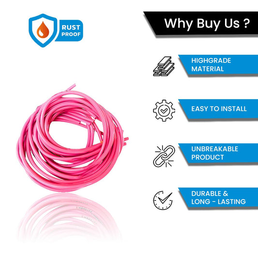 MOTO GENIUS 1 Meter Motorcycle Petrol Gas Oil Delivery Tube Pipe, Fuel Gasoline Hose for Motorbike, ATV and Scooter (Pink)