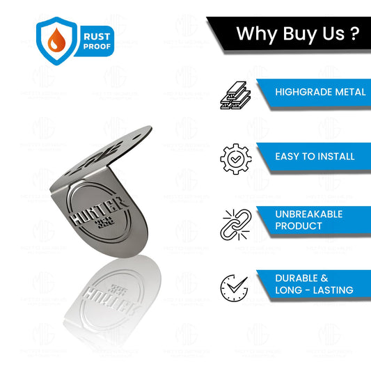 MOTO GENIUS Stainless Steel Front Disc Brake Fluid Reservoir Oil Cap Guard for Hunter 350, Durable Protector Cover (Silver)