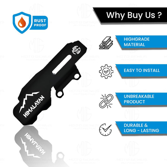 MOTO GENIUS Stainless Steel Master Cylinder Guard for RE Himalayan 450 Motorbike | Impact-Resistant Protection for Motorcycle Brake Systems (Black)