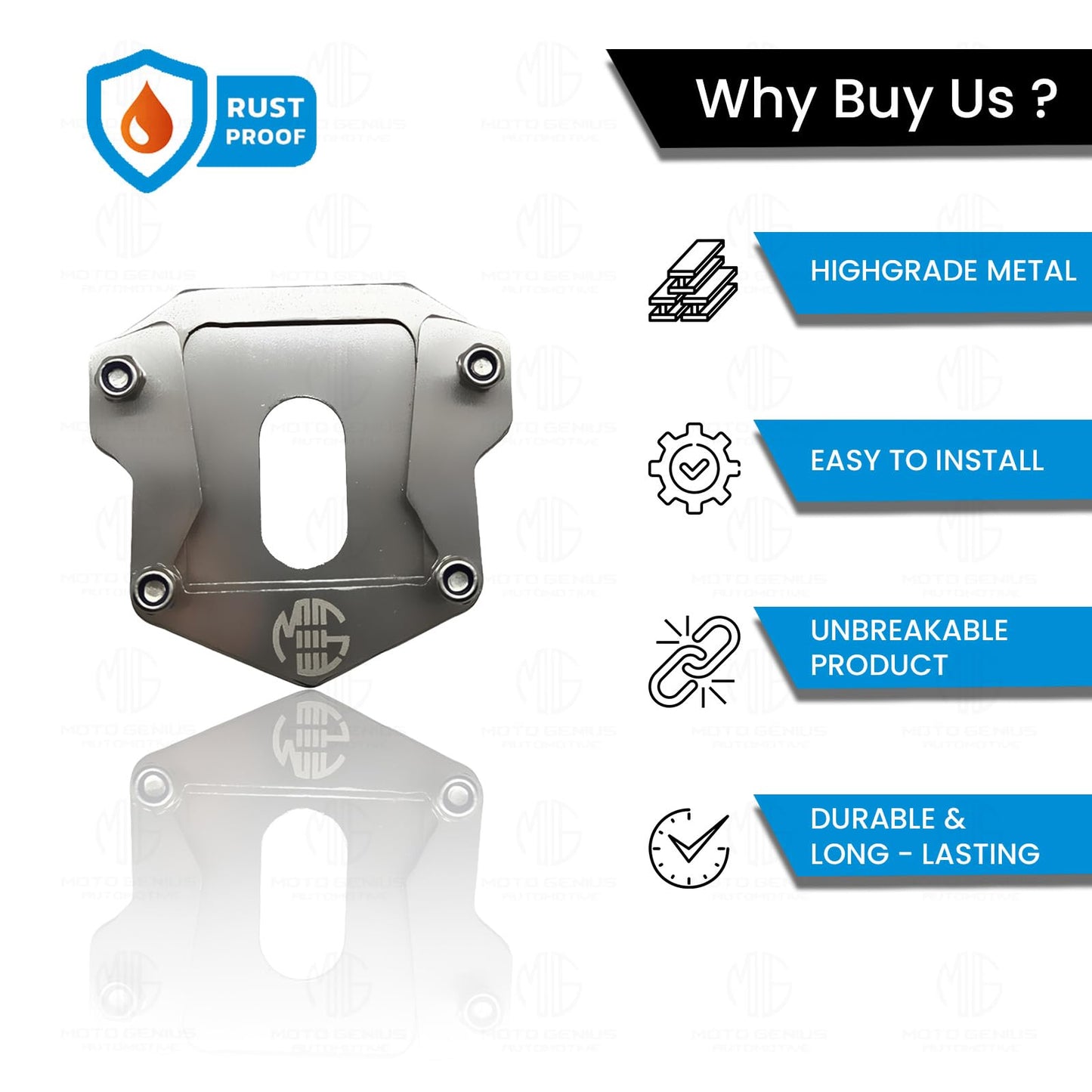 MOTO GENIUS Stainless Steel Side Stand Extender/Stand Pad Compatible for Royal Enfield Hunter 350 Bike