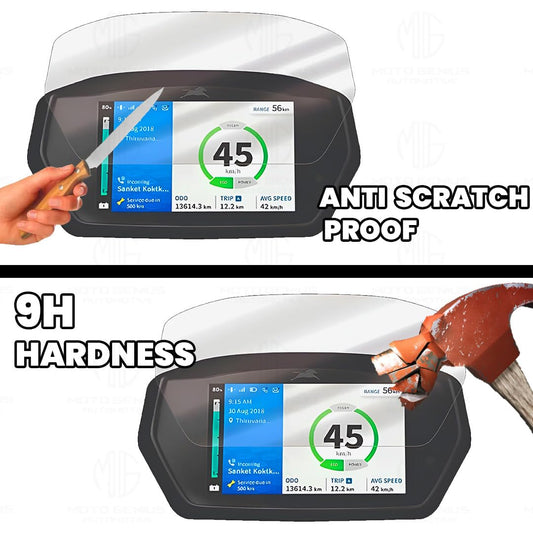 MOTO GENIUS Tempered Glass Screen Protector for iQube Speedometer | Anti Scratch and Dust Protection, Ultra Clear Instrument Cluster Guard