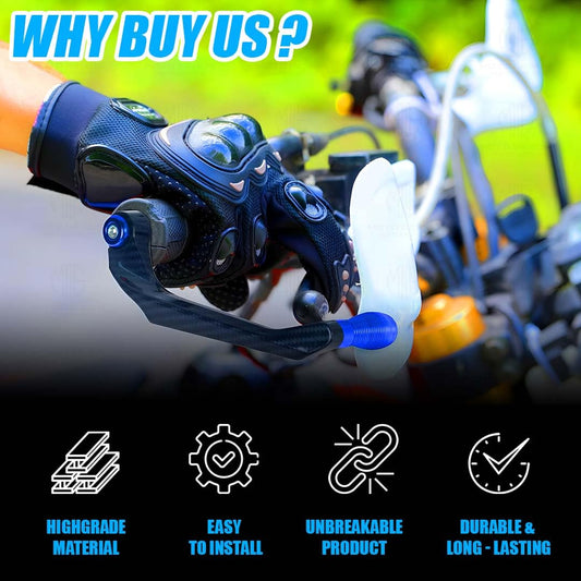 MOTO GENIUS Universal CNC Handlebar Brake Clutch Lever Protector Guard for Motorcycles & Bikes | Durable and Stylish (Blue)