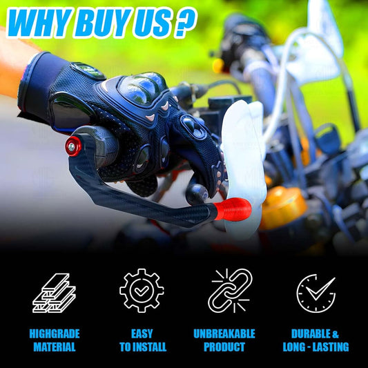 MOTO GENIUS Universal CNC Handlebar Brake Clutch Lever Protector Guard for Motorcycles & Bikes | Durable and Stylish (Red)