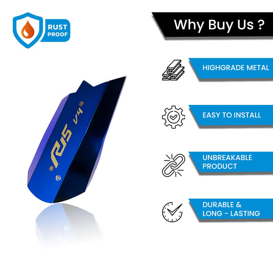 MOTO GENIUS Stainless Steel Exhaust Cover Silencer Protector for R15 V4 | Premium Exhaust Heat Shield Protector for Enhanced Durability and Style | Easy Installation | R15-V4 (Blue)