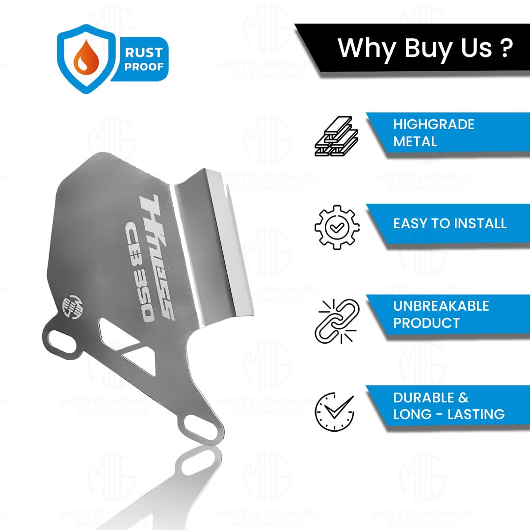 MOTO GENIUS Stainless Steel Front Disc Brake Caliper Guard for Hnees CB 350 | Durable Brake Protection & Stylish Upgrade