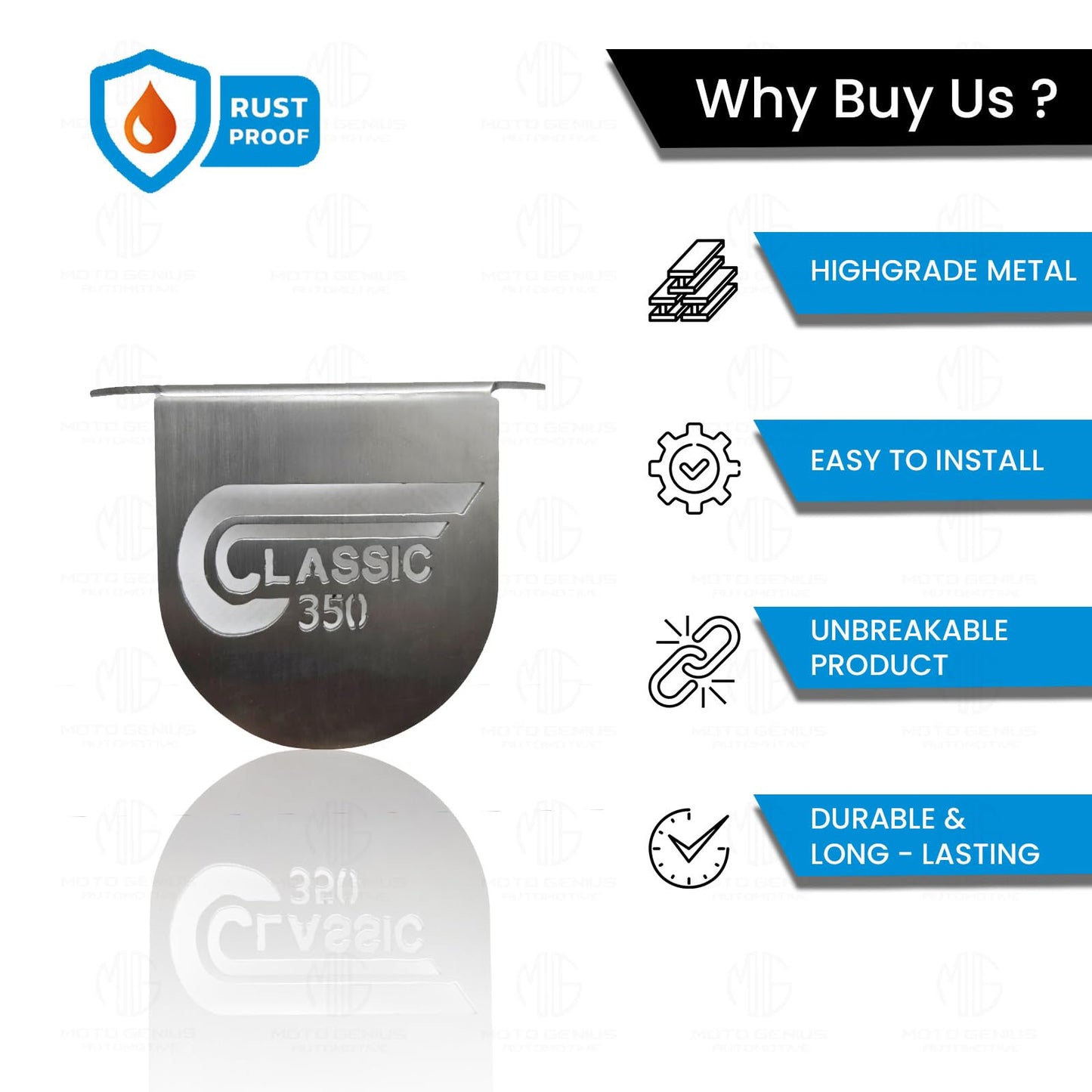 MOTO GENIUS Stainless Steel Front Disc Brake Fluid Reservoir Oil Cap for Reborn Classic 350 bike -Premium Quality Replacement for Enhanced Durability and Performance (Pack of 1) (Silver)