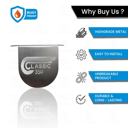 MOTO GENIUS Stainless Steel Front Disc Brake Fluid Reservoir Oil Cap for Reborn Classic 350 bike -Premium Quality Replacement for Enhanced Durability and Performance (Pack of 1) (Silver)