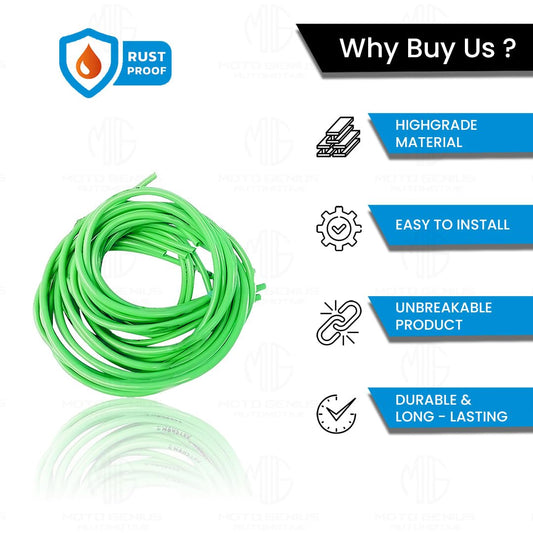 MOTO GENIUS 1 Meter Motorcycle Petrol Gas Oil Delivery Tube Pipe, Fuel Gasoline Hose for Motorbike, ATV and Scooter (Green)
