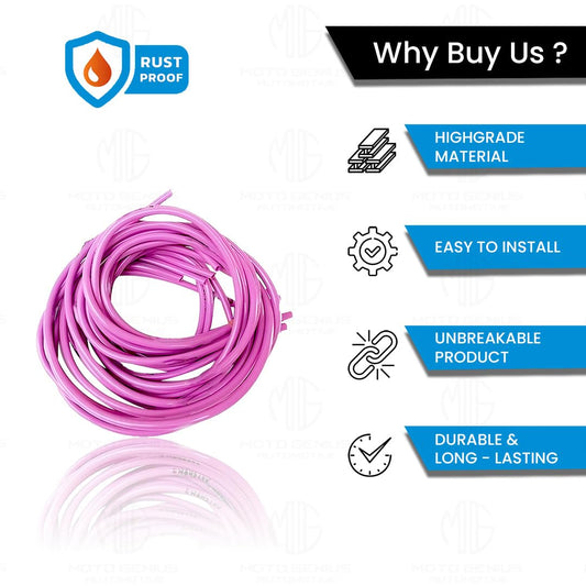 MOTO GENIUS 1 Meter Motorcycle Petrol Gas Oil Delivery Tube Pipe, Fuel Gasoline Hose for Motorbike, ATV and Scooter (Purple)