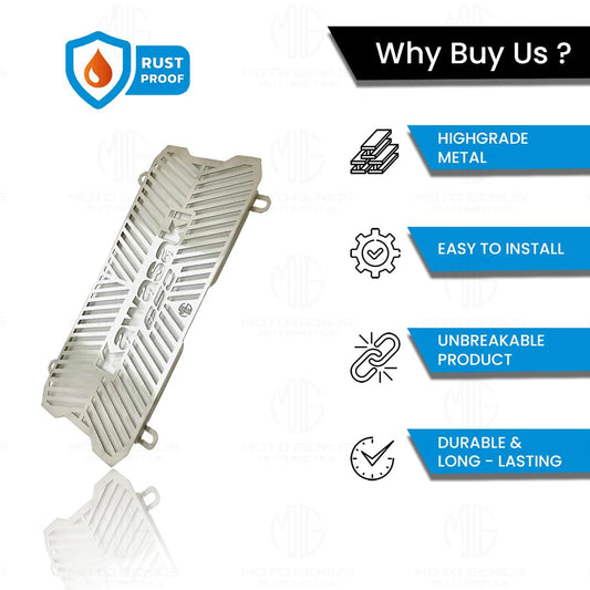 MOTO GENIUS Stainless Steel Radiator Grill Cover Guard Protector for Ninja 650 | Engine Cooling Protection | Rust-Resistant, Durable, Easy Installation