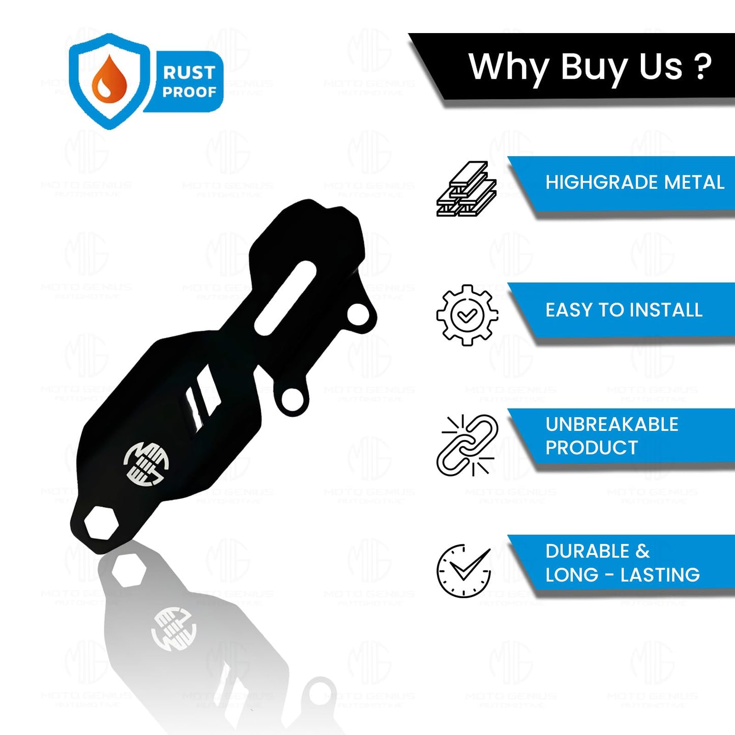 MOTO GENIUS Stainless Steel Master Cylinder Guard for RE Himalayan BS3/BS4/BS6/Scram Motorbike | Impact-Resistant Protection for Motorcycle Brake Systems (Black)