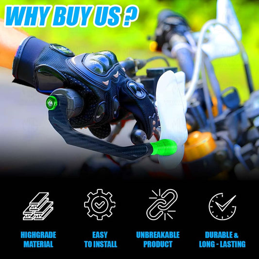 MOTO GENIUS Universal CNC Handlebar Brake Clutch Lever Protector Guard for Motorcycles & Bikes | Durable and Stylish (Green)