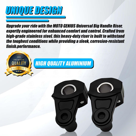 MOTO GENIUS Universal Handlebar Riser | Handle Clamps Riser for All Bikes | Handlebar Riser Kit