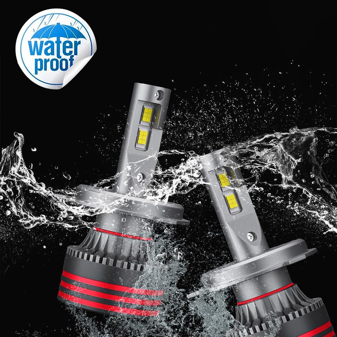 MOTO GENIUS Super Bright 120W Set LED Headlight Conversion Kit for Car & Motorbike, Waterproof Steel and Aluminium Design, High Performance, Energy Efficient (12-80V) (Pack of 2) H4