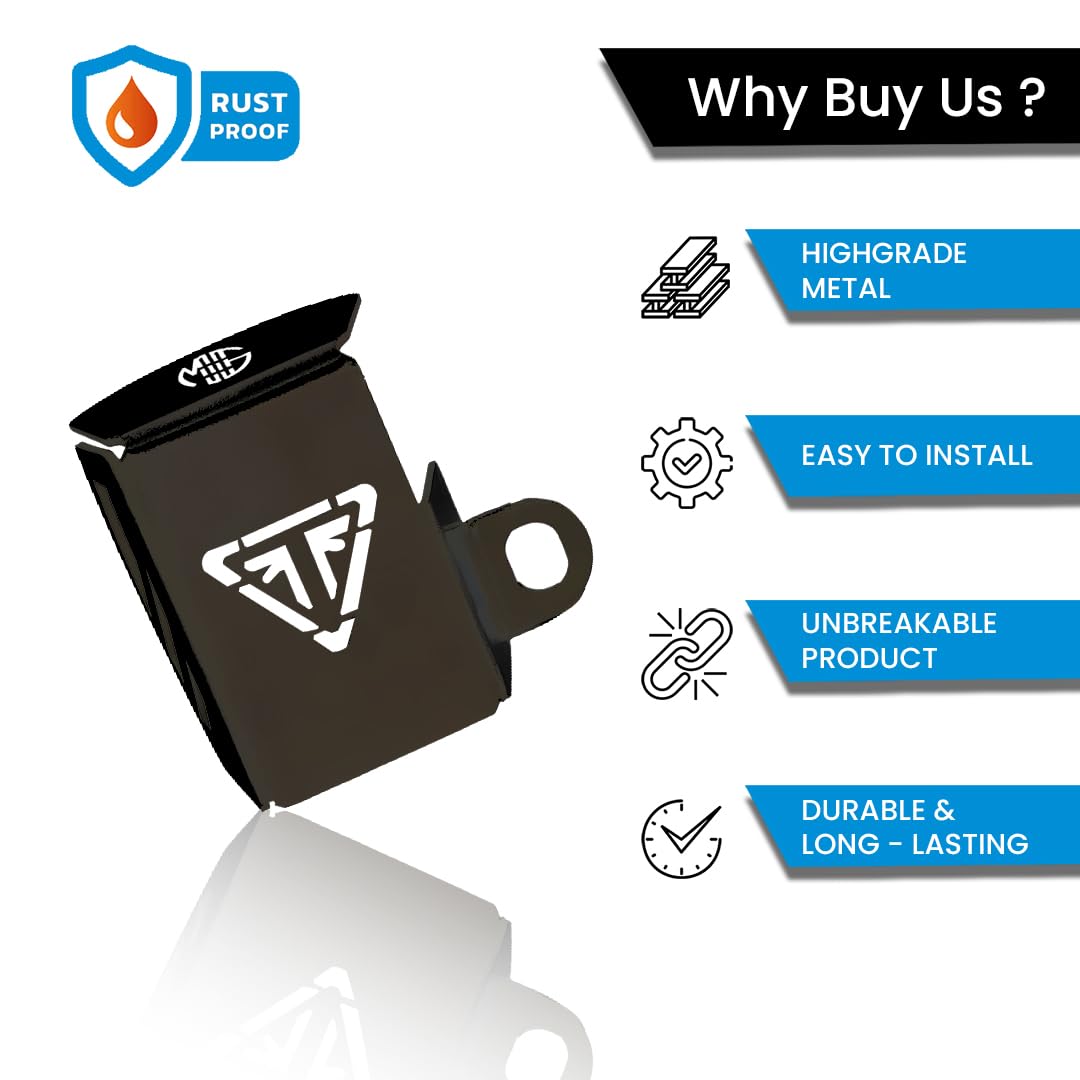 MOTO GENIUS Stainless Steel Rear Brake Oil Reservoir Guard for Triumph Speed 400 | Durable Protection for Brake System (Black)