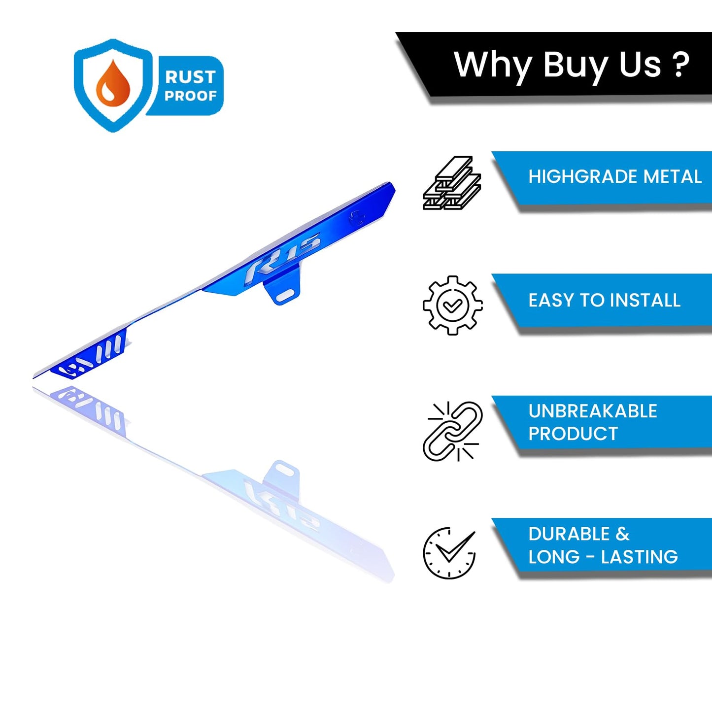 MOTO GENIUS R15 V4 Bike Chain Cover - Durable and Lightweight Protector for Optimal Chain Performance | Easy Installation, Fits in R15 Model (Blue)