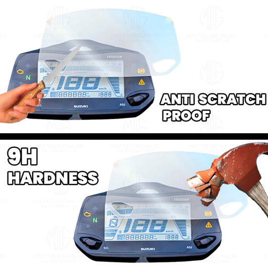 MOTO GENIUS 9H Nano Glass Speedometer Screen Guard for Suzuki Gixxer 150, 250, SF 150 & SF 250 | Scratch Resistant, Anti-Fingerprint, Bubble-Free Protector