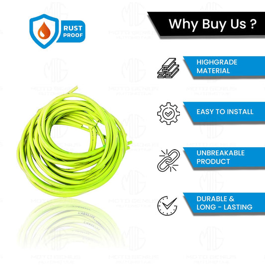 MOTO GENIUS 1 Meter Motorcycle Petrol Gas Oil Delivery Tube Pipe, Fuel Gasoline Hose for Motorbike, ATV, Scooter (Neon)