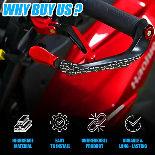 MOTO GENIUS Aluminium 3D Design Universal Coated CNC Handlebar Brake Clutch Lever Protector Guard for Motorcycles & Bikes | Durable and Stylish (Red)