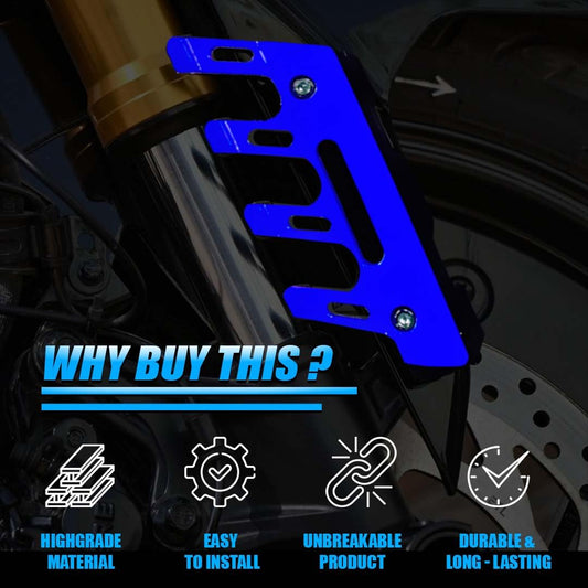 MOTO GENIUS ABS Shocker Protector | Front Fork Fender Protector | Universal Anti-Fall Slider Guard for All Bikes (Blue)