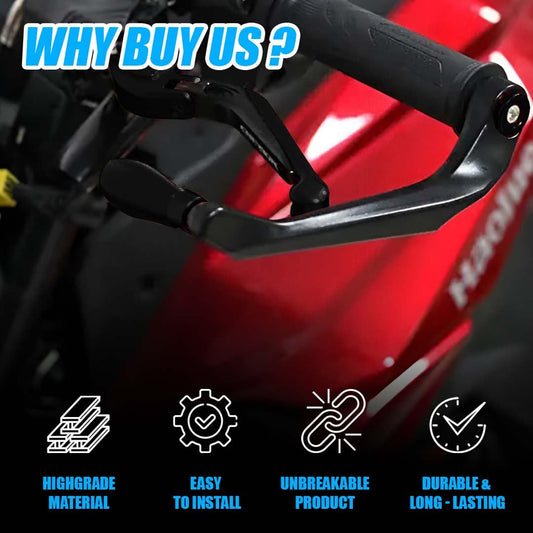 MOTO GENIUS Adjustable CNC Brake Clutch Lever Protector Guard for Motorcycles & Bikes | Universal Fit, Durable Aluminum, Lever Protection, Minimalist Design (Black)