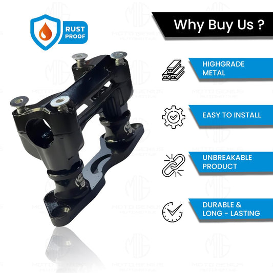 MOTO GENIUS Adjustable Handle bar Conversion Kit for Pulsar NS200 (BS4,BS6) | Customizable Handlebar Height Enhanced Comfort and Control