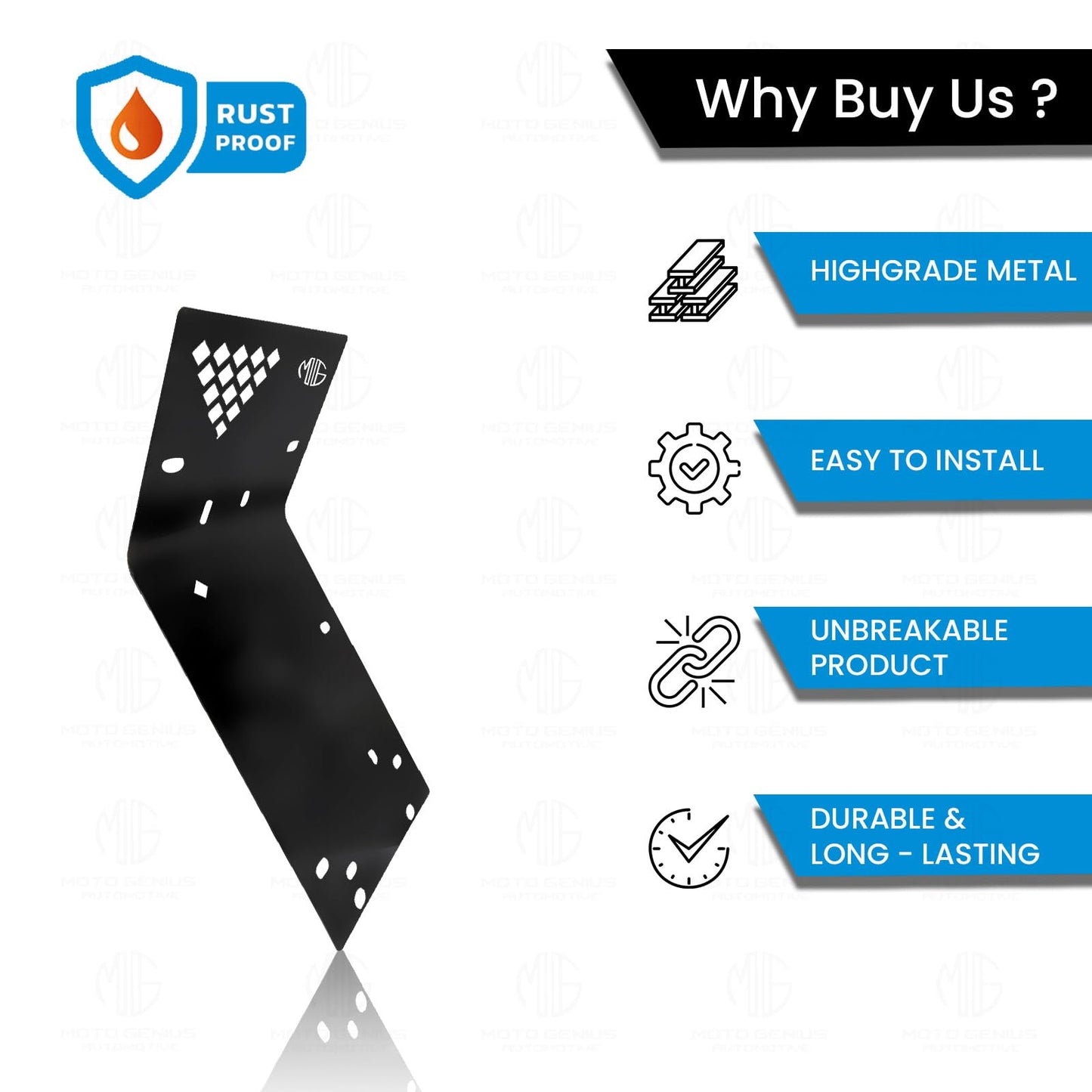 MOTO GENIUS Stainless Steel Engine Guard for RE Interceptor 650 - Durable, Rust-Resistant Motorcycle Protection Guard (Black)