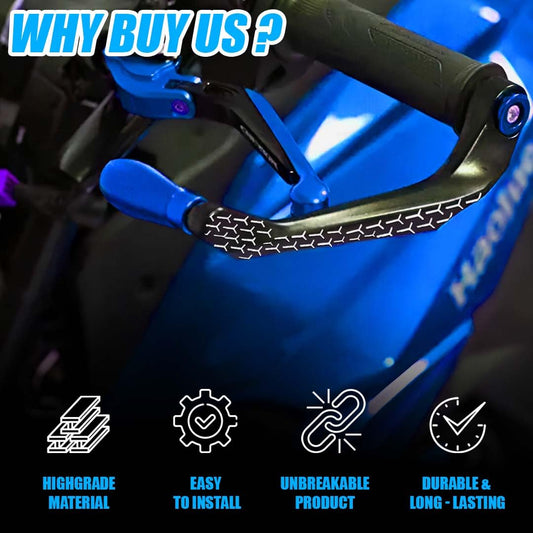 MOTO GENIUS 3D Design Universal CNC Handlebar Brake Clutch Lever Protector Guard for Motorcycles & Bikes | Durable and Stylish (Blue)