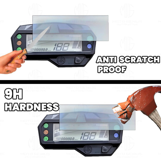 MOTO GENIUS 9H Hardness Speedometer Screen Protector for FZ V2 | Scratch Guard & Anti Glare Film