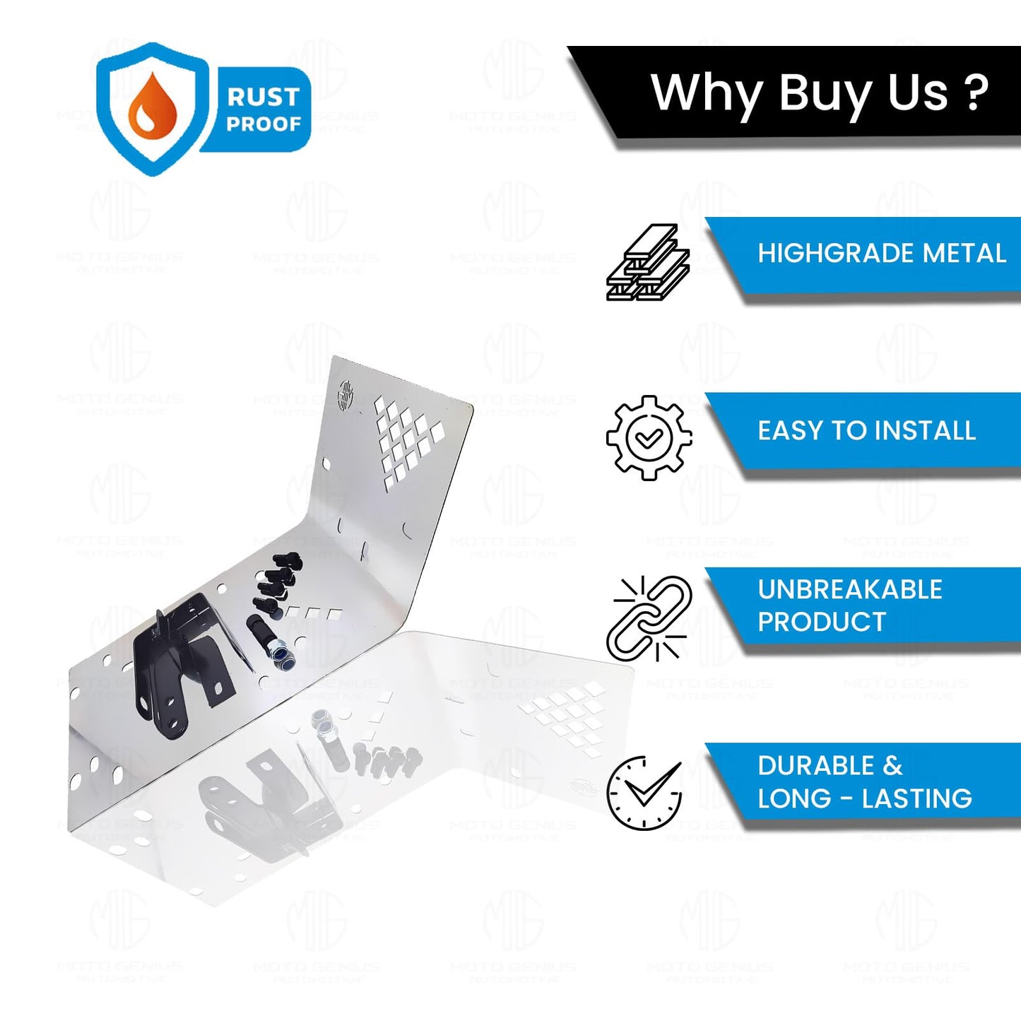 MOTO GENIUS Stainless Steel Engine Guard for RE Interceptor 650 - Durable, Rust-Resistant Motorcycle Protection Guard (Silver)