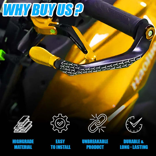 MOTO GENIUS 3D Design Universal CNC Handlebar Brake Clutch Lever Protector Guard for Motorcycles & Bikes | Durable and Stylish (Gold)
