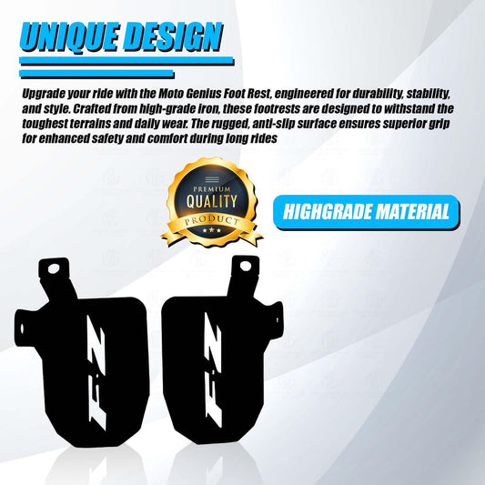 MOTO GENIUS Adjustable Motorcycle Foot Pegs for Yamaha FZ | Durable, Comfortable Foot Rests for Adventure & Touring | Easy Installation (Right & Left Side)