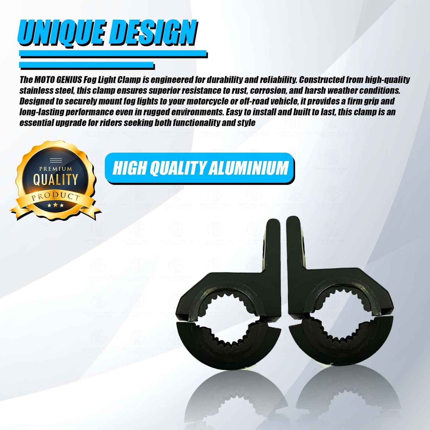 MOTO GENIUS 30MM Universal Fog Light Clamp for All Bikes | Durable Handlebar Mounting Solution ( Pack of 2)