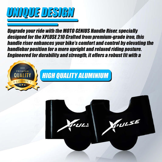 MOTO GENIUS Adjustable Handle Riser for Xpulse 210 Motorbike | Enhances Comfort and Control | Height Riser Clamp Compatible with Xpulse 210 Motorbike