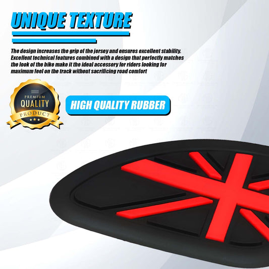 MOTO GENIUS Universal Anti Slip Silicone Tank Pad | Waterproof Motorcycle Sticker for Enhanced Grip and Protection on All Bikes (Red)