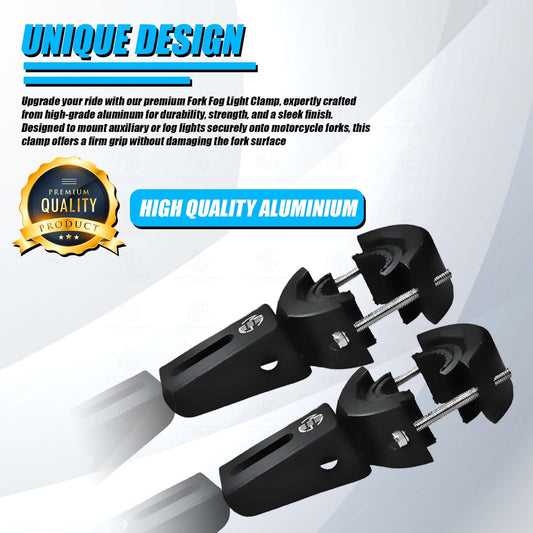 MOTO GENIUS Universal Big Fog Light Mount | Durable Clamps for Off-Road Lights, Driving Lights & More, 62 MM (Pack of 2)