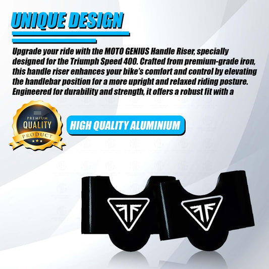 MOTO GENIUS Adjustable Handle Riser for Triumph Motorbike | Height Riser Clamp for Better Comfort & Control | Compatible with Triumph Bikes